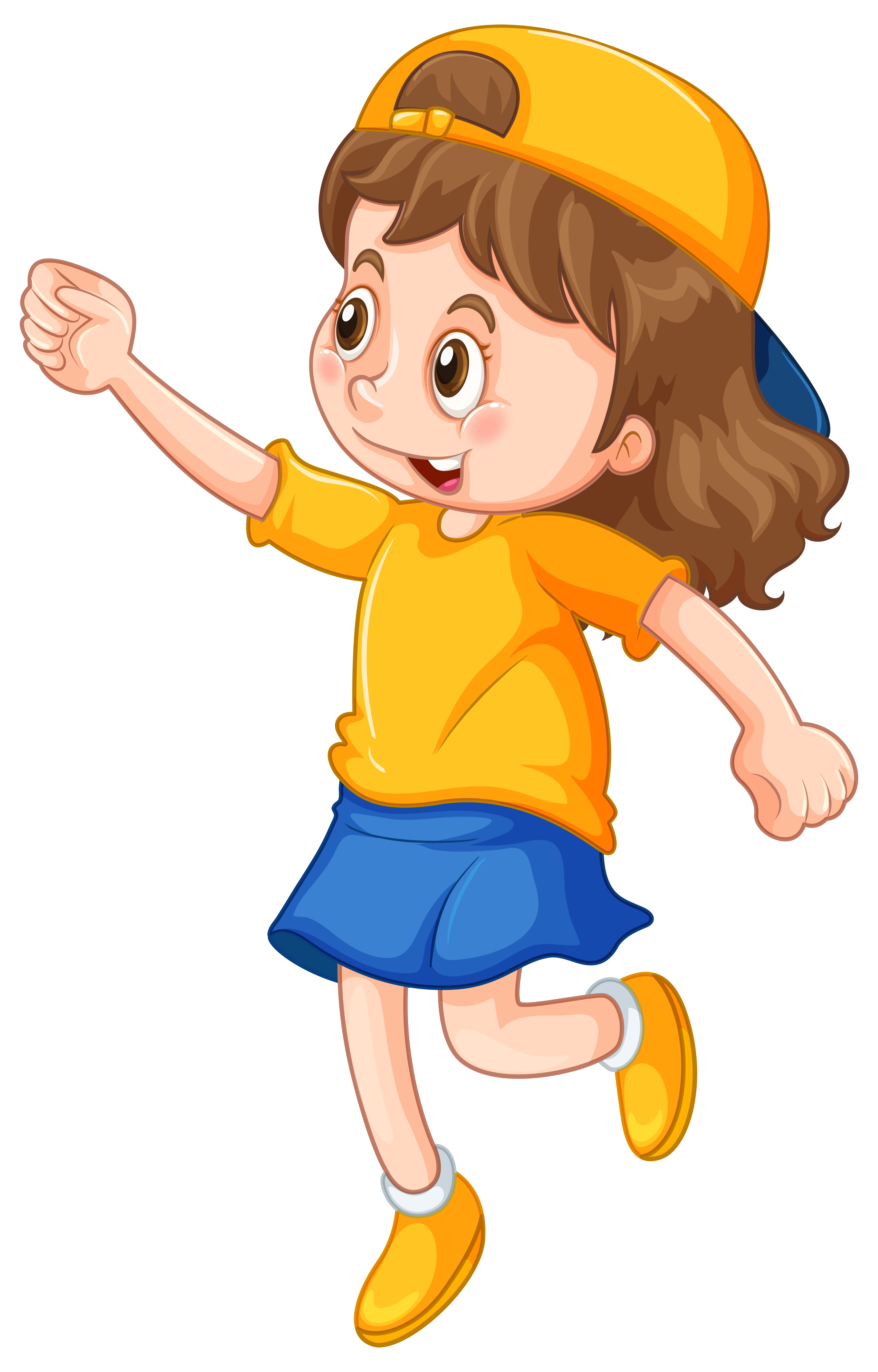 Girl in yellow shirt and hat 413486 Download Free Vectors Clipart Graphics & Vector Art