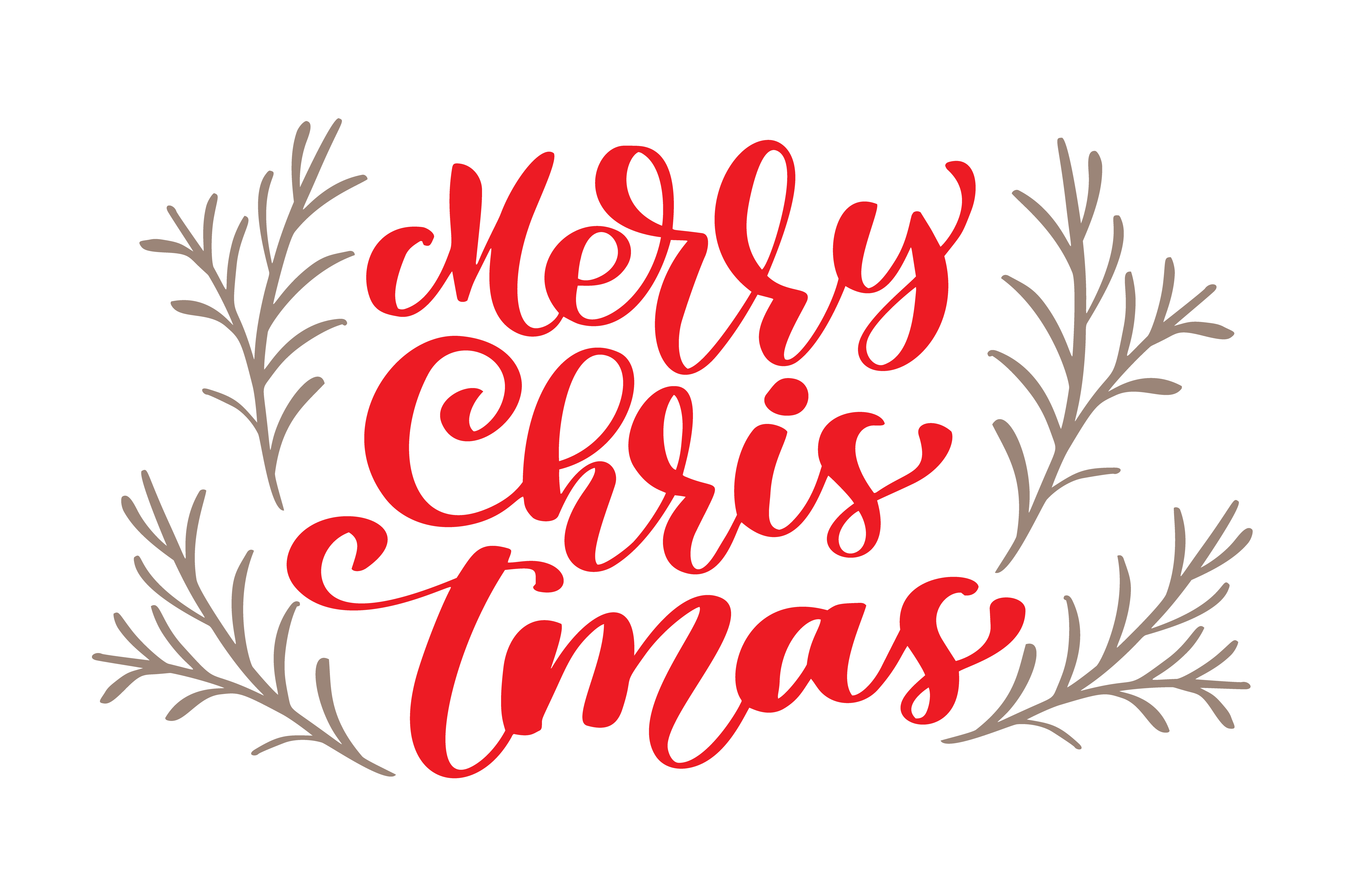 text merry christmas hand written calligraphy lettering