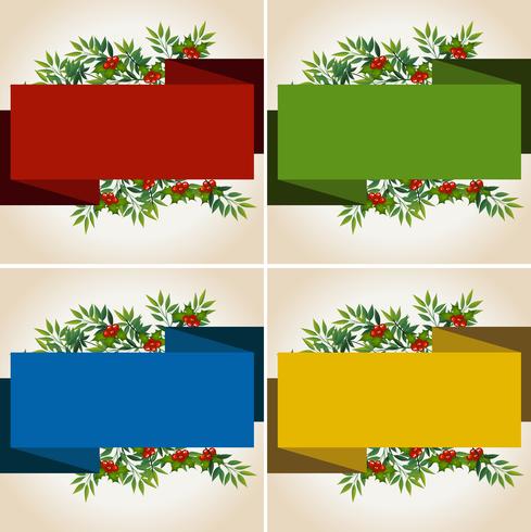 Banner template with mistletoes vector