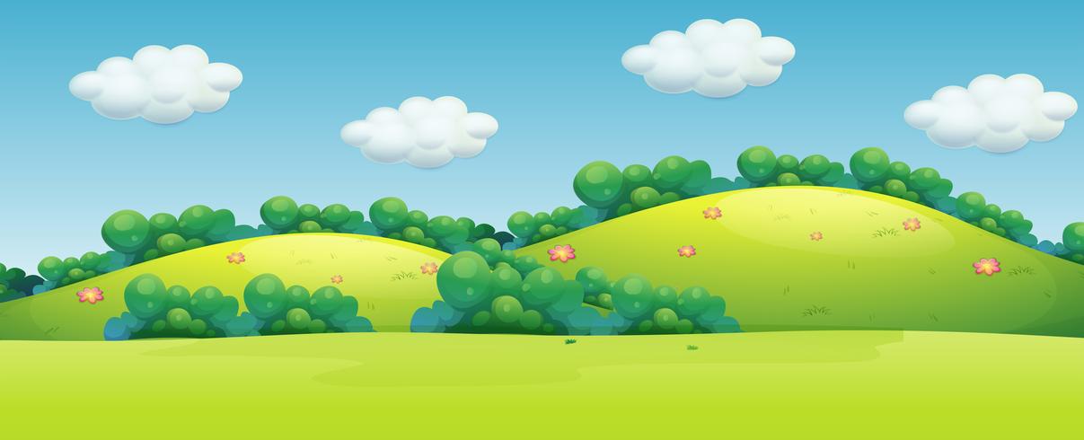 A beautiful green landscape vector