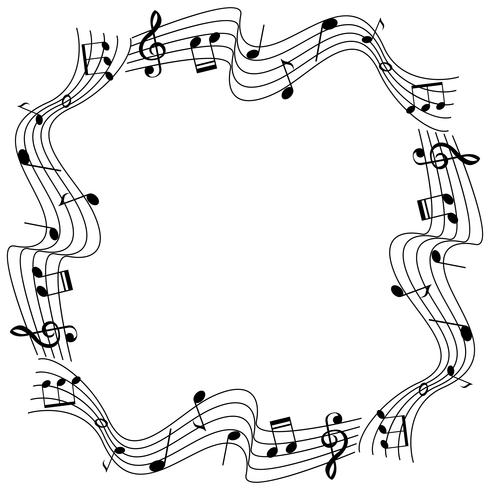 Border template with musicnotes on scale vector