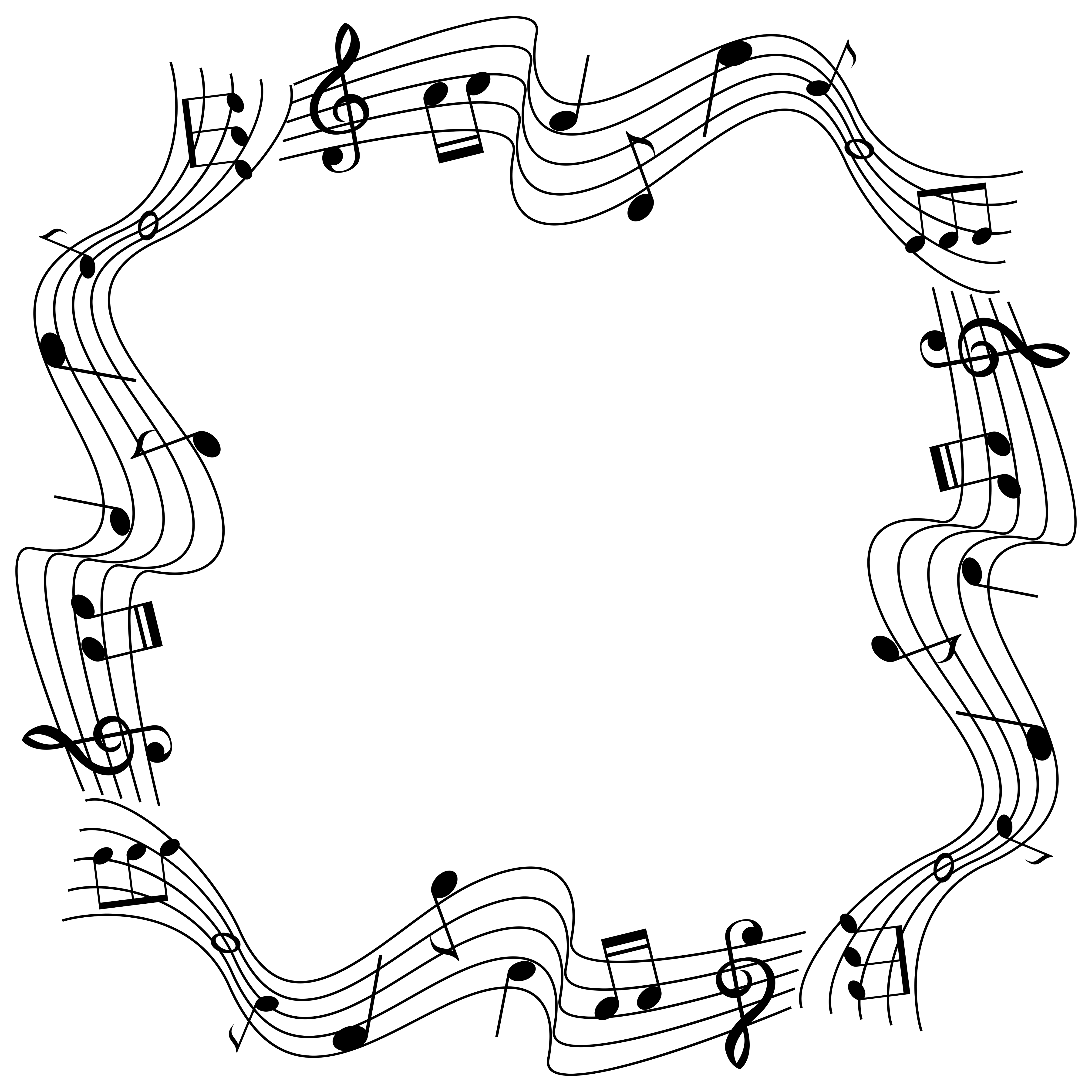 Border Template With Musicnotes On Scale 413584 Vector Art At Vecteezy