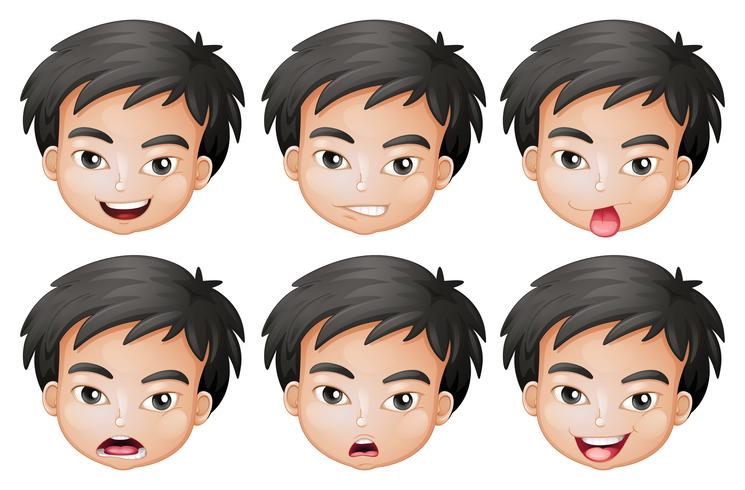 Caras de un niño vector