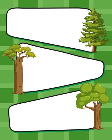 Paper template wtih green trees vector