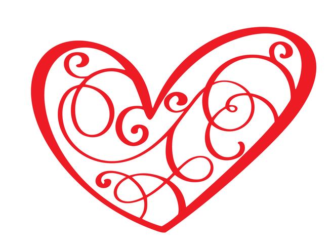 Corazón vintage para ilustración de vector de día de San Valentín y día de boda como elemento de diseño. Divertida tipografía con tinta de pincel para superposiciones de fotos, estampado de camisetas, diseño de póster