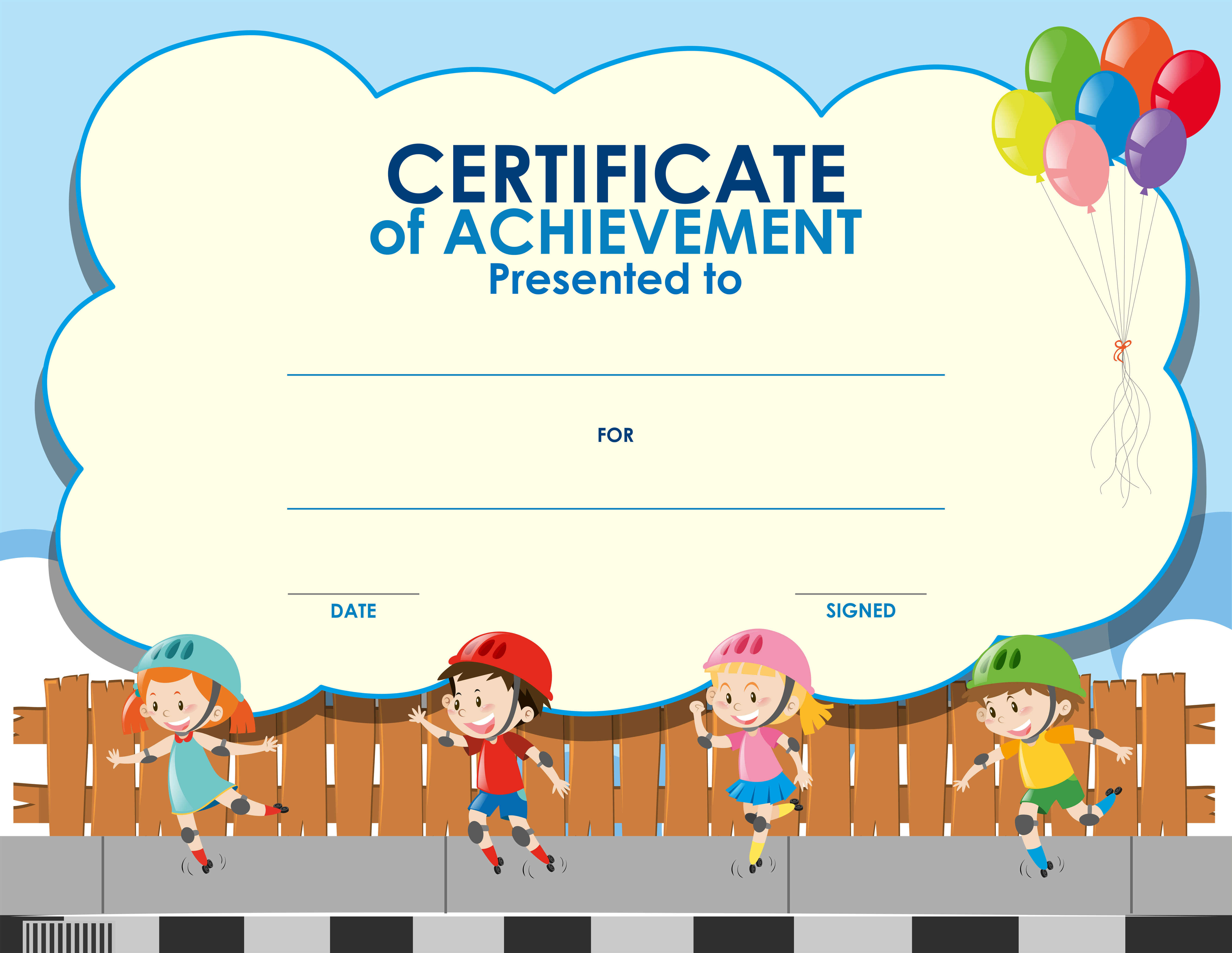 certificate-template-with-kids-skating-413654-vector-art-at-vecteezy