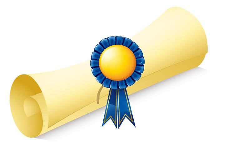 A paper scroll with a ribbon vector