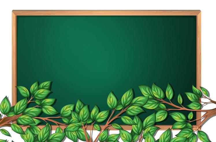 Tree branch on chalkboard banner vector