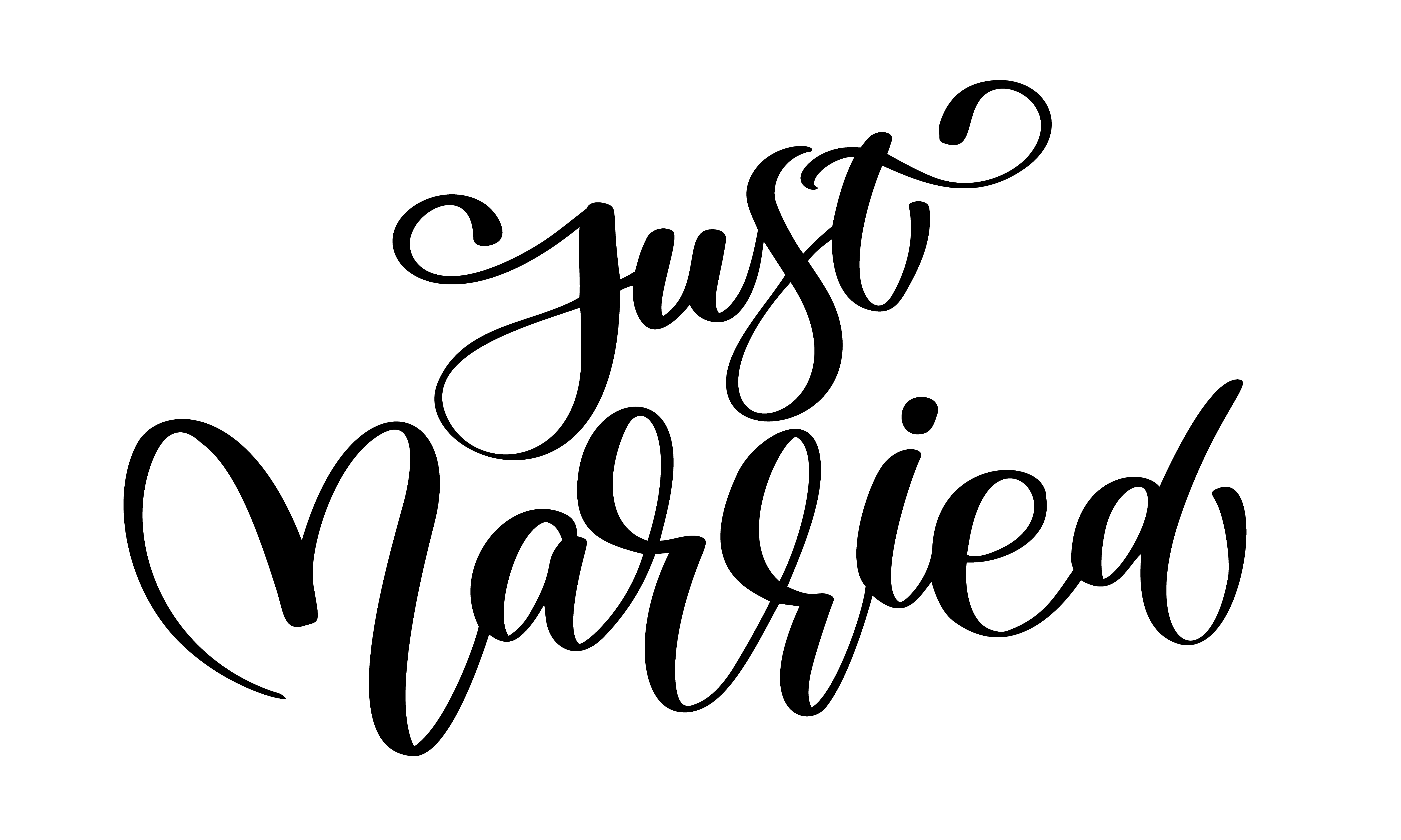 Download Just married vector text on white background. Calligraphy ...