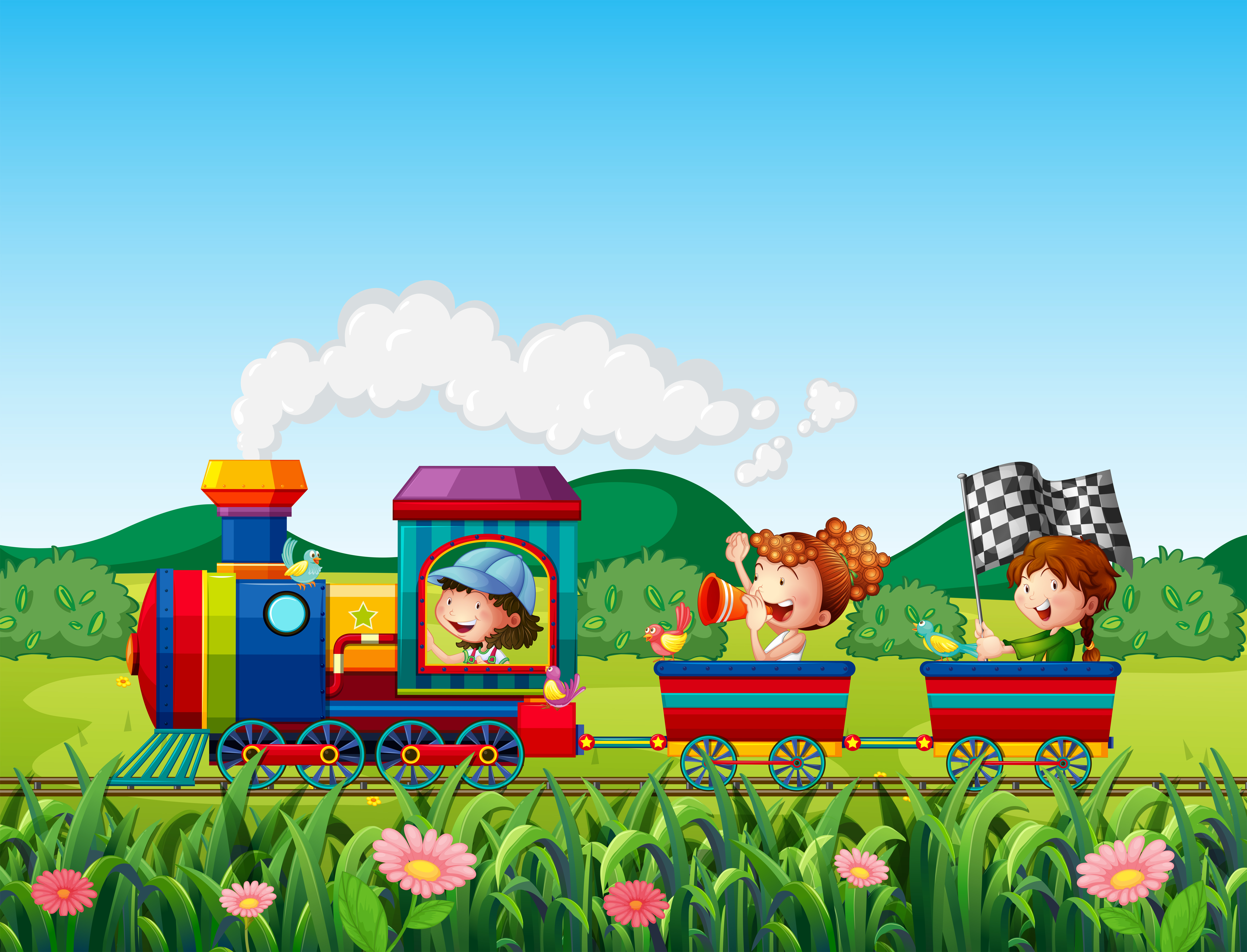 Train ride 413690 Vector Art at Vecteezy