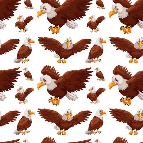 Seamless background with eagles flying vector