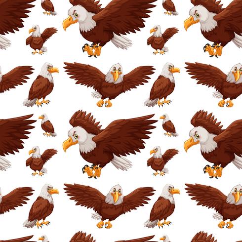 Seamless background with eagles flying vector