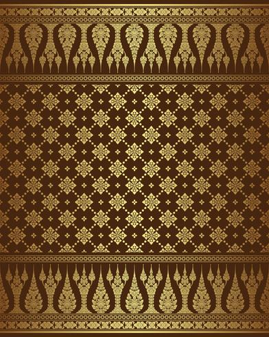  Thai art luxury temple and background pattern vector