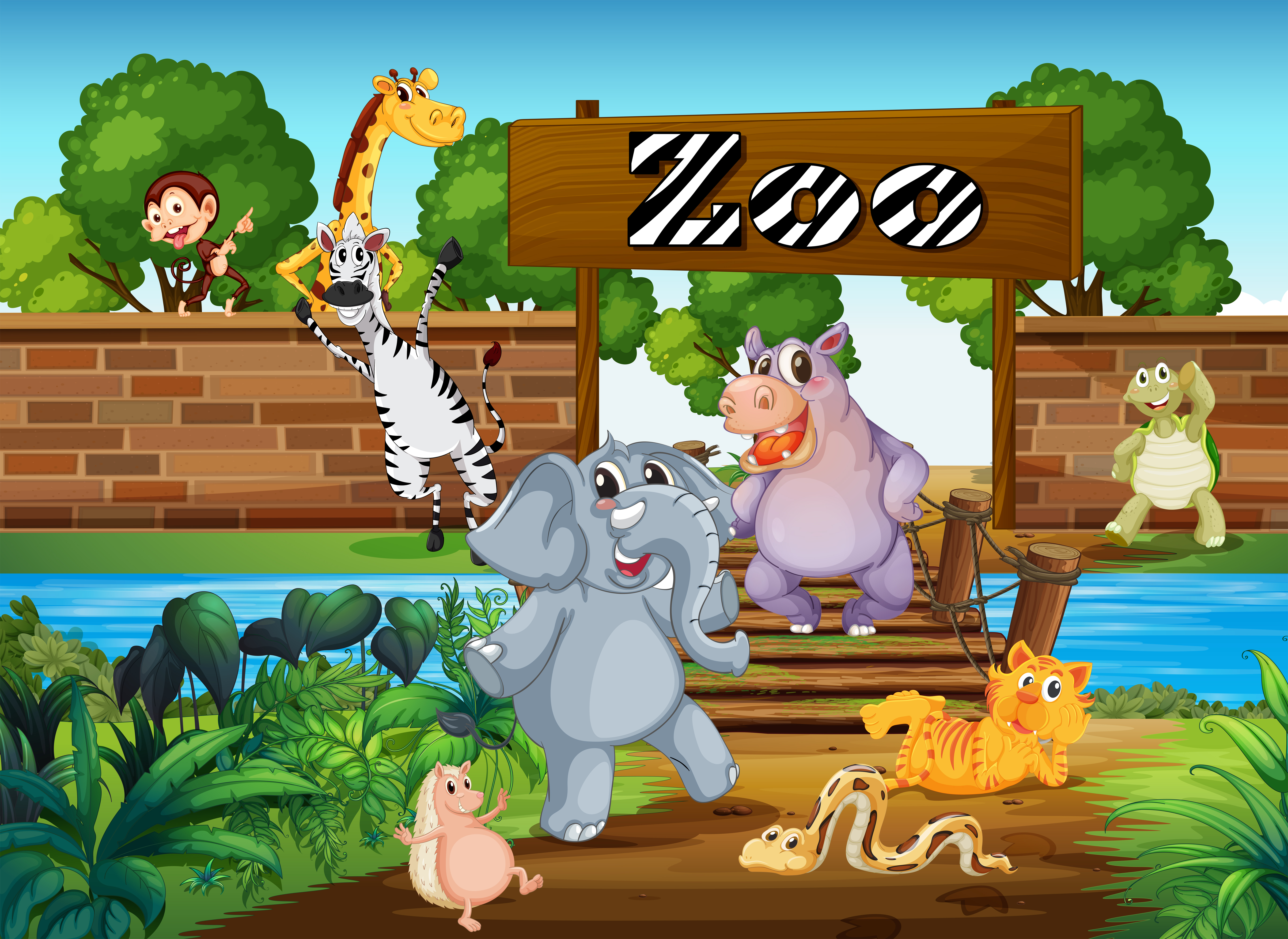 Animals in the zoo - Download Free Vectors, Clipart Graphics & Vector Art