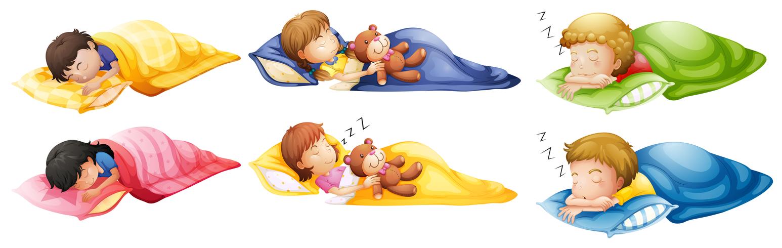 Kids sleeping soundly vector