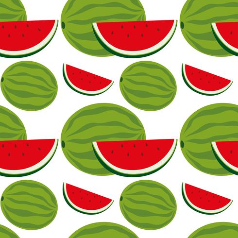 Seamless background design with watermelon vector