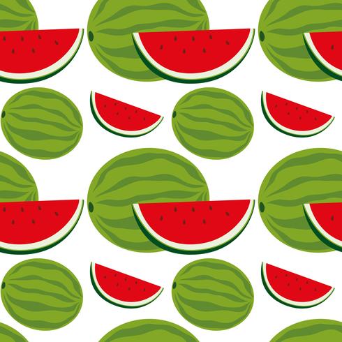 Seamless background design with watermelon vector