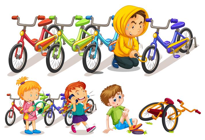 Boys and girls in different incidents vector
