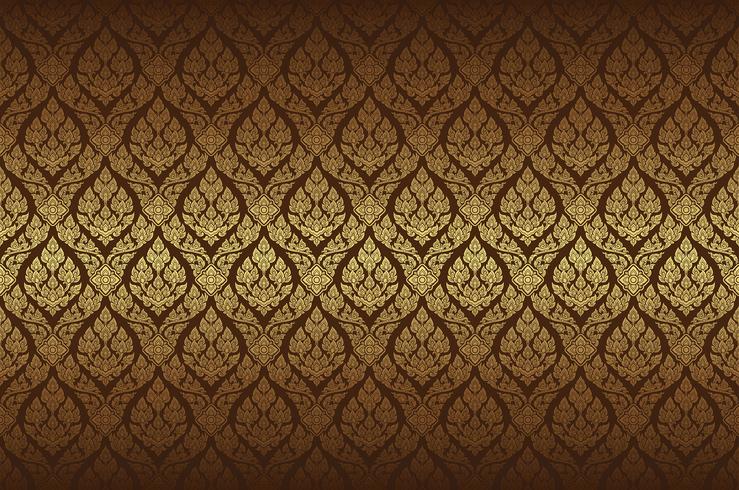  Thai art luxury temple and background pattern vector