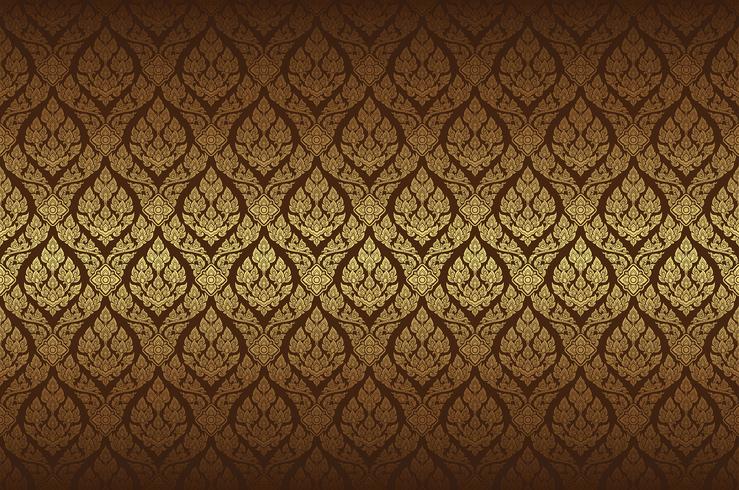  Thai art luxury temple and background pattern vector