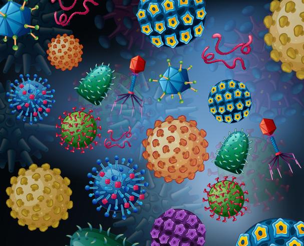 Diffrent Virus a Bacteria Baclground vector