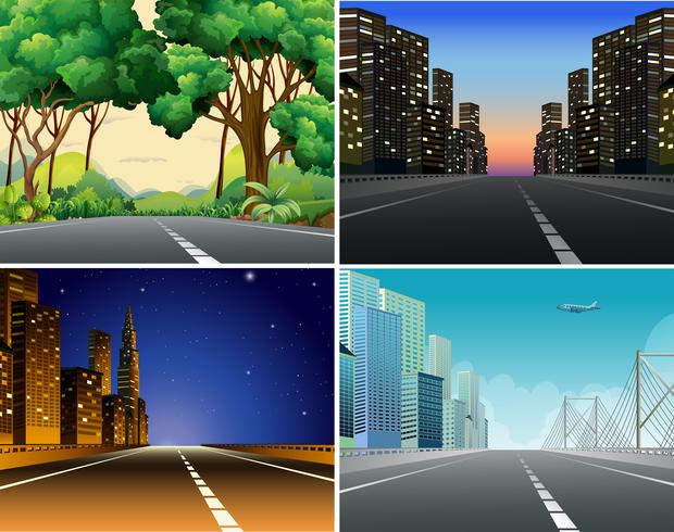 Road scene vector