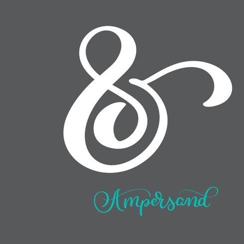 hand lettered flourish ampersand. Great vector design for wedding invitations, save the date cards and other stationary