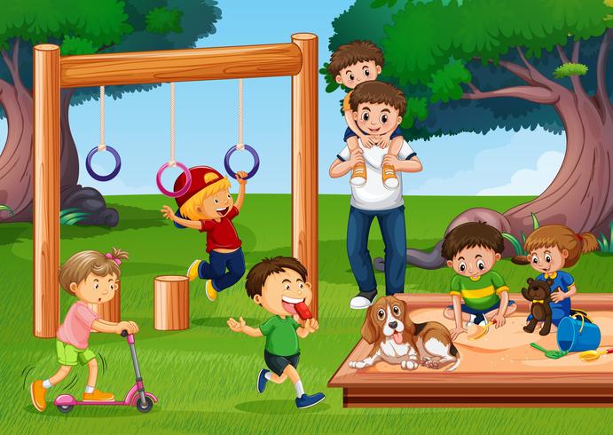 People at the playground vector