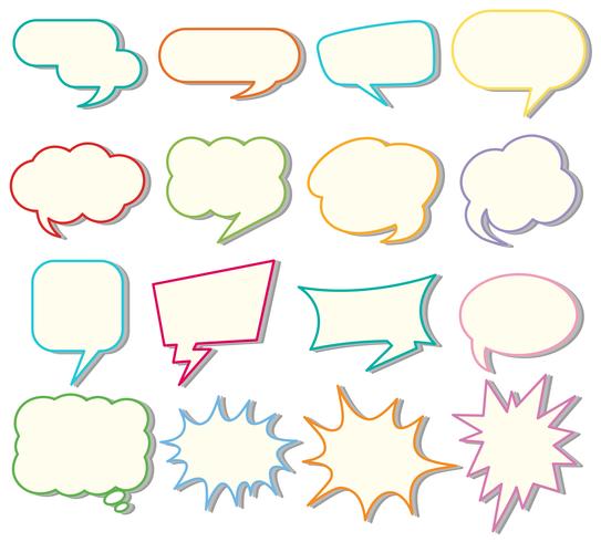 Speech bubble templates on white background vector