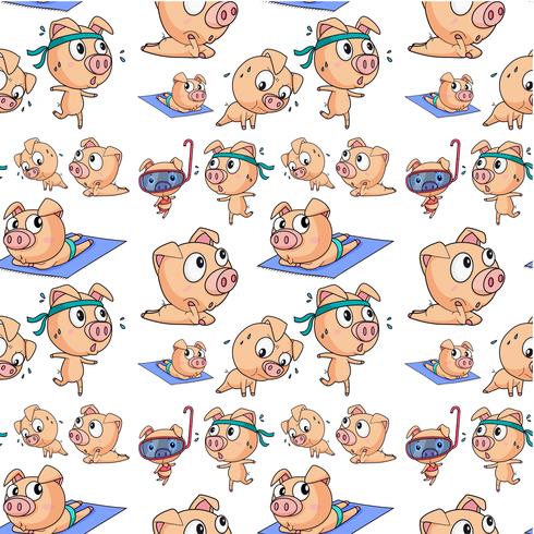Seamless pigs vector