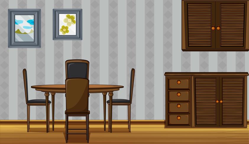 Muebles de madera en una casa. vector