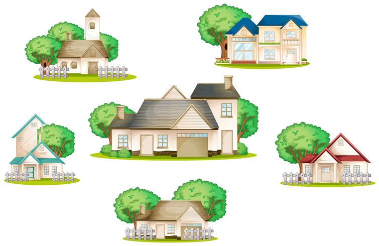 various houses vector