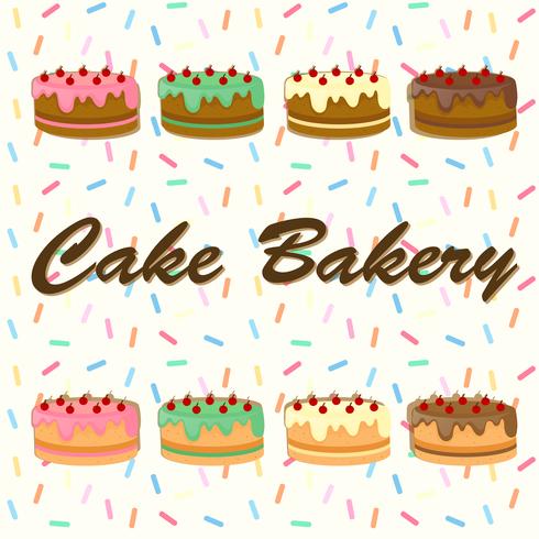 Background desing with cakes vector