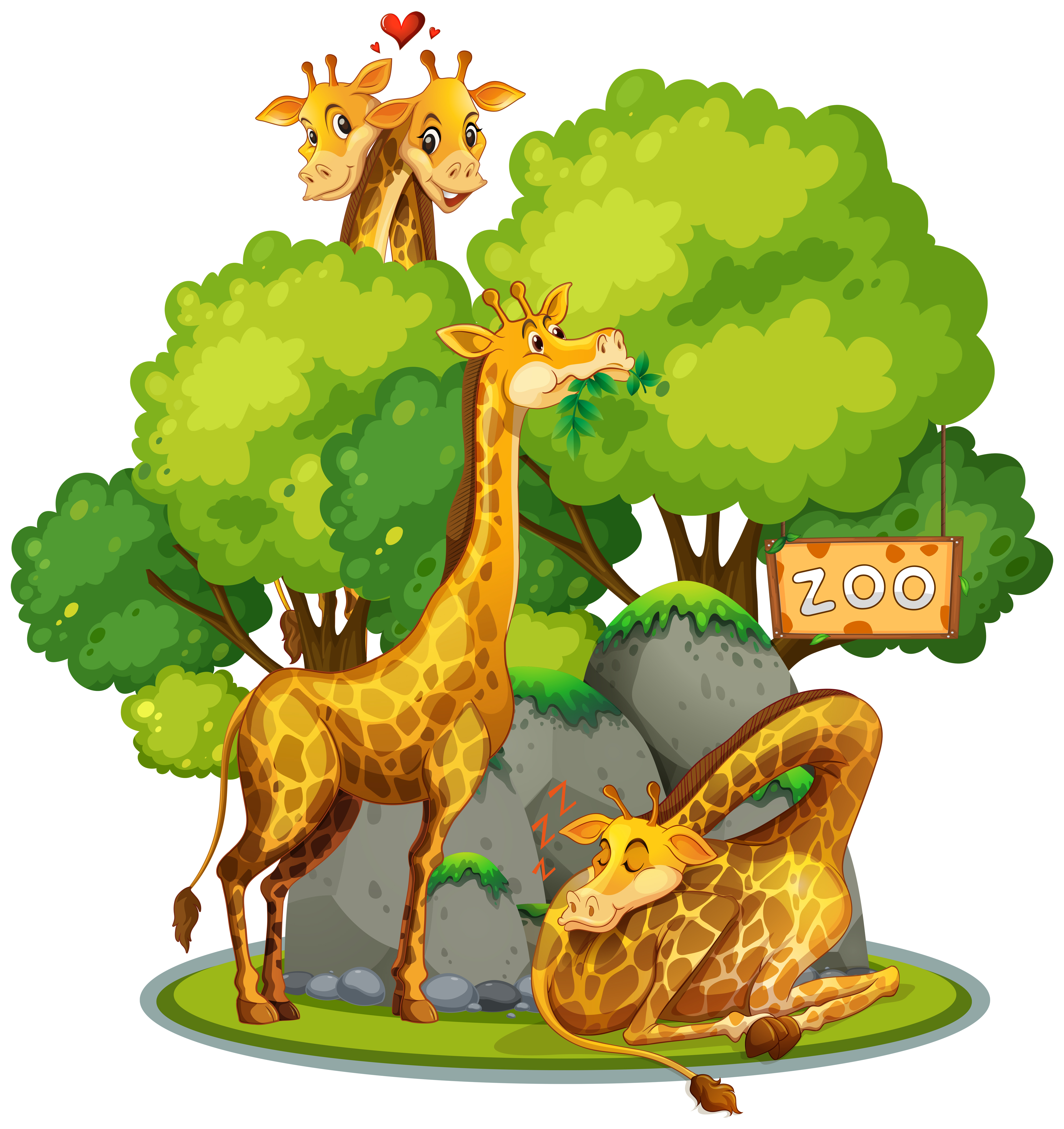 Giraffe in the zoo 414387 Vector Art at Vecteezy