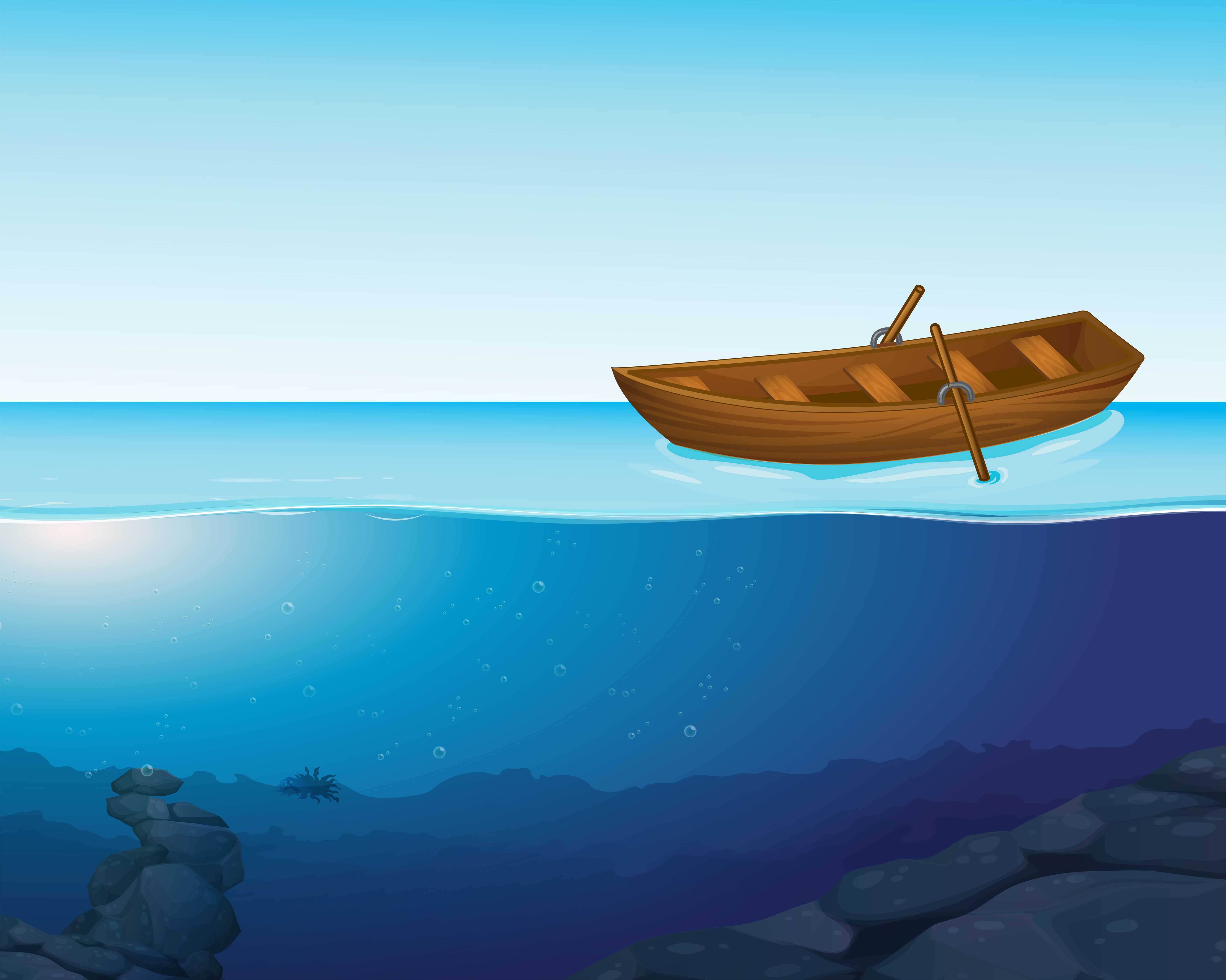 A boat a on the water 414390 Vector Art at Vecteezy