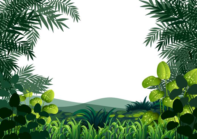 Background frame with hills and grass vector