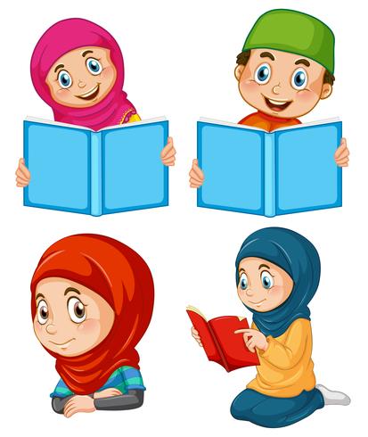 A set of muslim people vector