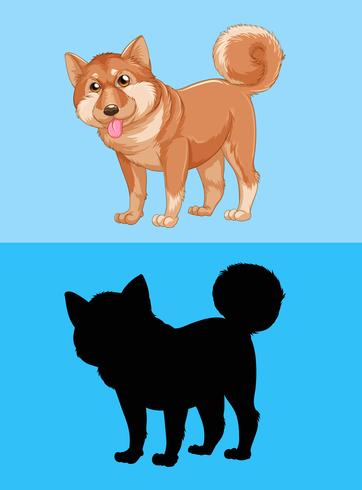 Perro Shiba Inu en pantalla azul vector