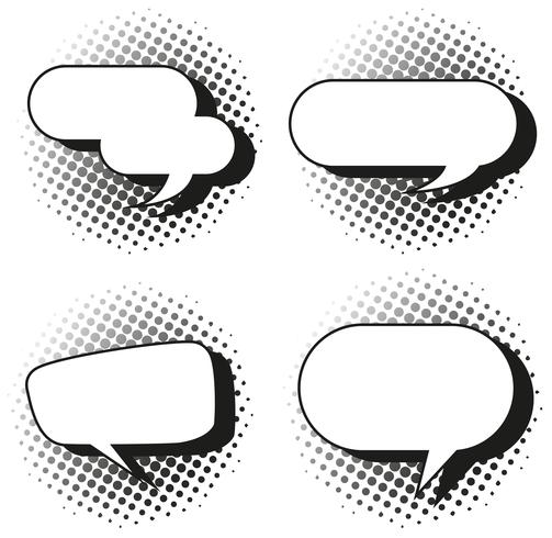 Four design of speech bubbles vector