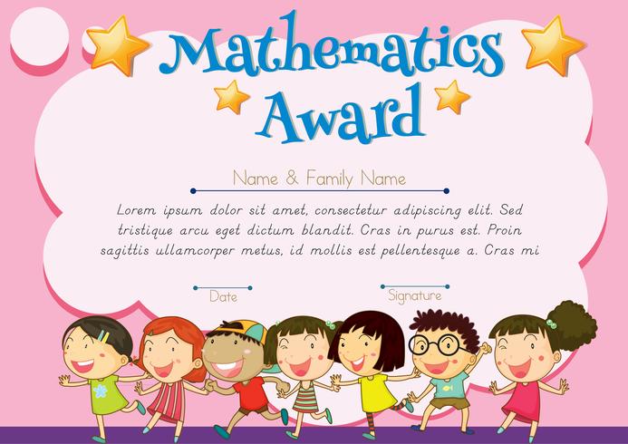 Certificate of mathematics award vector