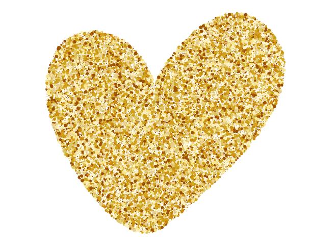 Heart Love Gold. Golden design element, Happy Valentines day card, romantic for design greeting cards, mug, holiday invitations, photo overlays, t-shirt print, flyer, poster design, pillow vector