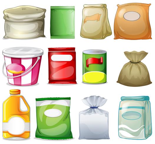 Different packs and containers vector