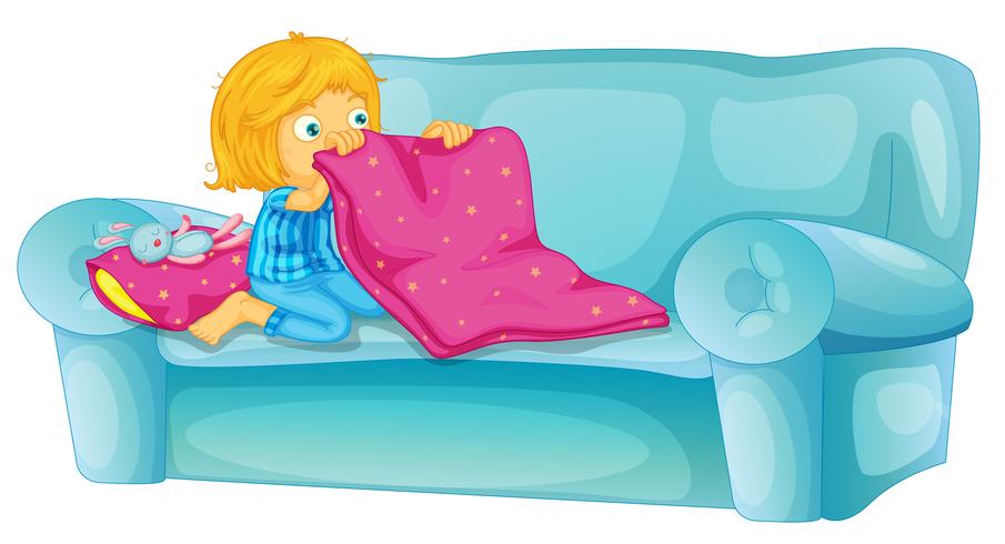 Girl on sofa vector