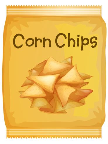 Un paquete de chips de maíz. vector