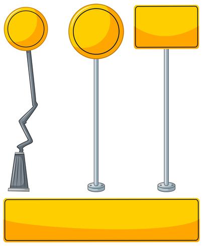 Diferentes diseños de carteles amarillos. vector