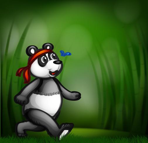 Panda in bamboo forest vector