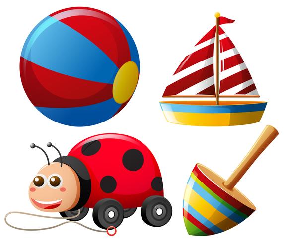 Different kinds of toys for toddlers vector