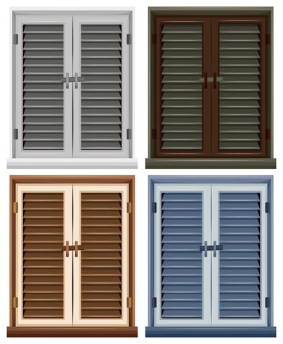 Four window frames in different colors vector