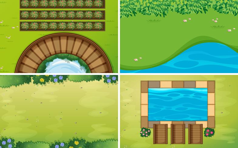 A set of nature landscape vector