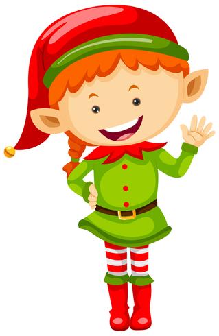 Female elf in green outfit vector